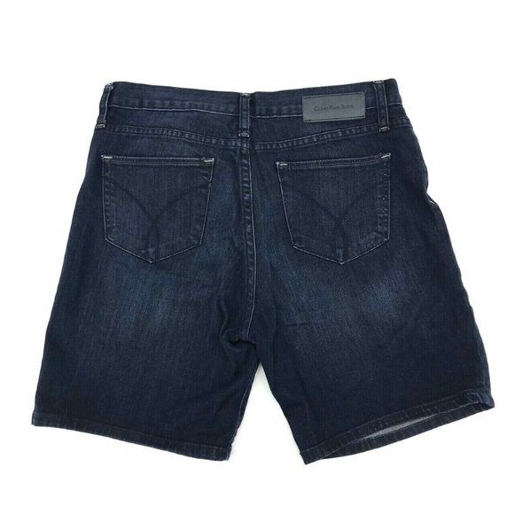 Calvin Klein Denim Jean Bermuda Shorts Sz 28 Dark